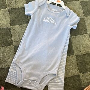 Carter's Light Blue 'Little Brother' Short-Sleeve Baby Bodysuit